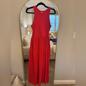 LOFT Vibrant Red Sleeveless Maxi Dress
